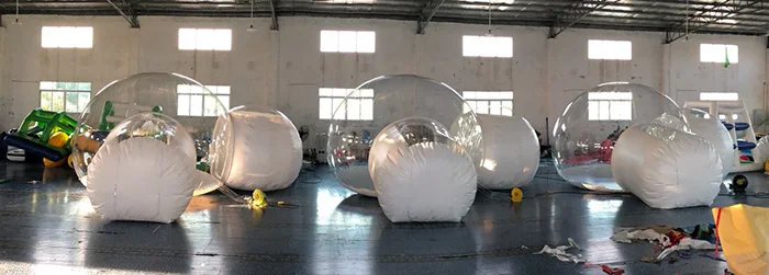 Double room inflatable clear bubble tent with tunnel
