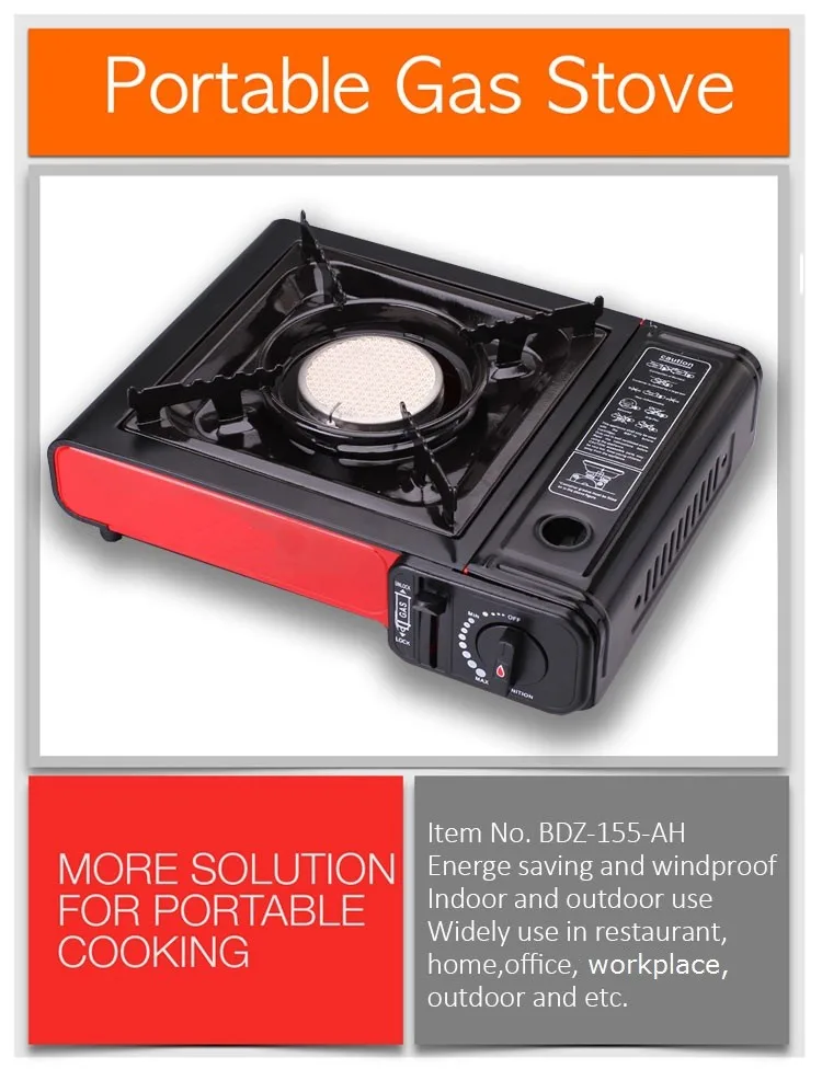 Orange Outdoor Infrared Portable Gas Stove Road Trip Stove Bdz155ah