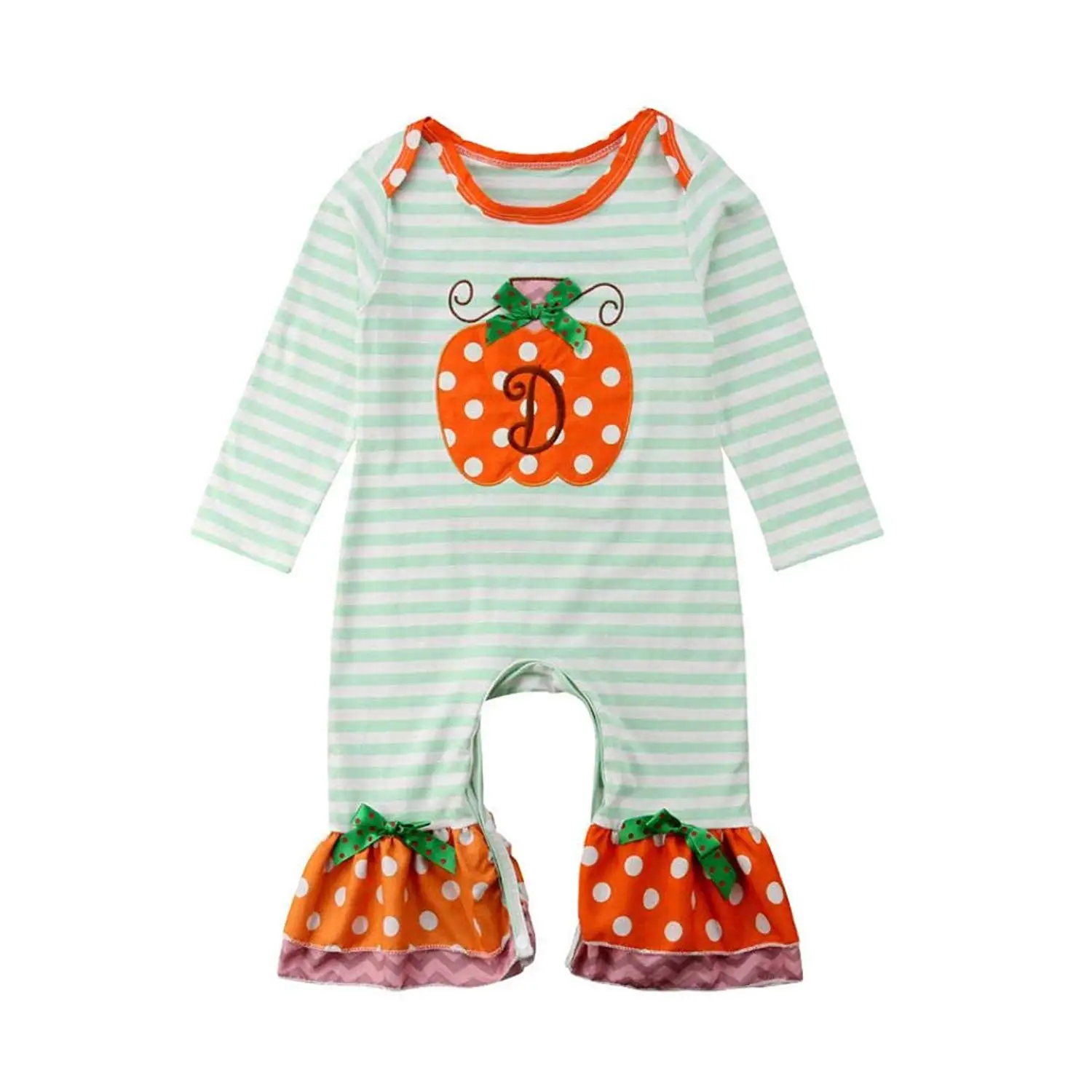 Rare Editions Girls Ghost Pumpkin Fall Halloween Ruffle Trim Outfit 3M 6M 9M