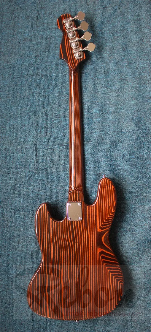 Weifang Rebon 4 String JB Zebra Wood Electric Bass Guitar