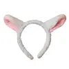 White and Pink Sheep Ear Fur Headband Fancy Dress Party CH201