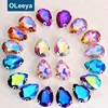 New arrival claw rhinestones button AB color D shape sew on rhinestone with claw for wedding dress
