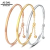 Christmas gifts 3 colors simple and exquisite cuffs love bracelet in stainless steel jewelry