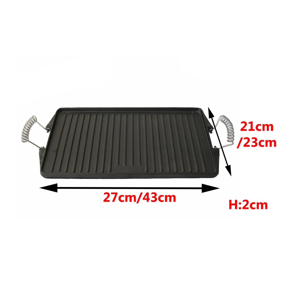 Two Burner Reversible Cast Iron Pro Griddle Frying Pan Buy Two Handled Fry Pantwo Burner 