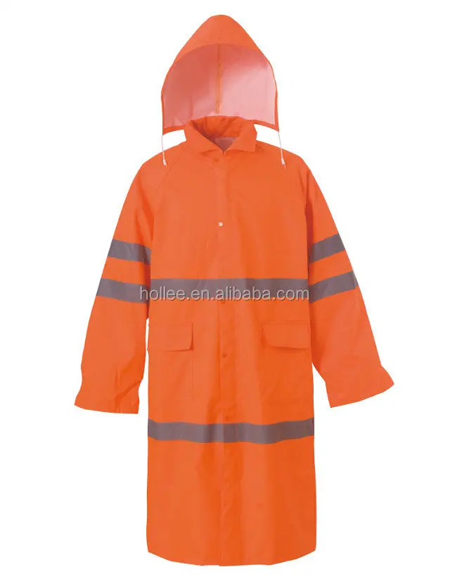 Hi Vis Orange Reflective Safety Long Raincoat Rain Jacket Buy
