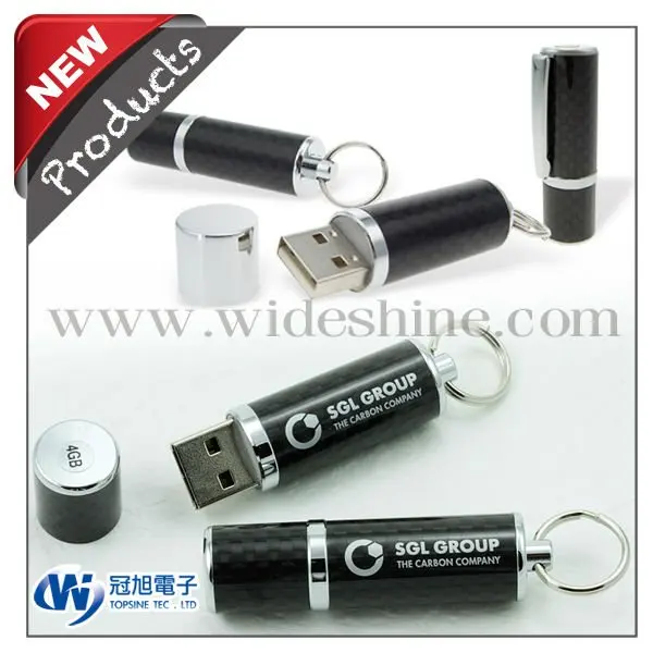 Hot sale carbon fiber key ring usb