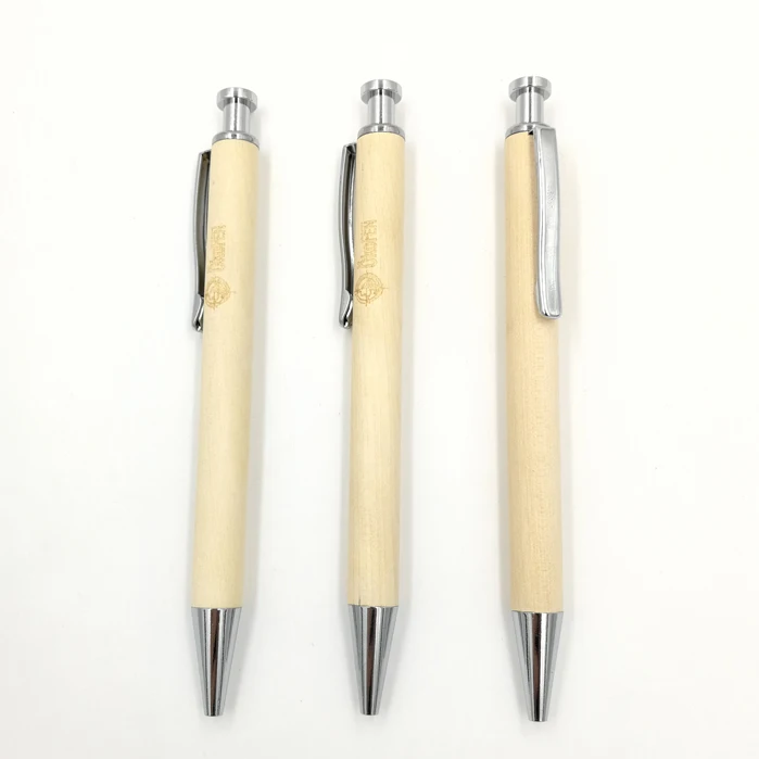 Click Action Recyclable Wood Ballpoint Pen