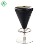 Hotel lobby night club Rotate Stainless Steel Bar Stool Used design tall retro bar chair with cone leather seat