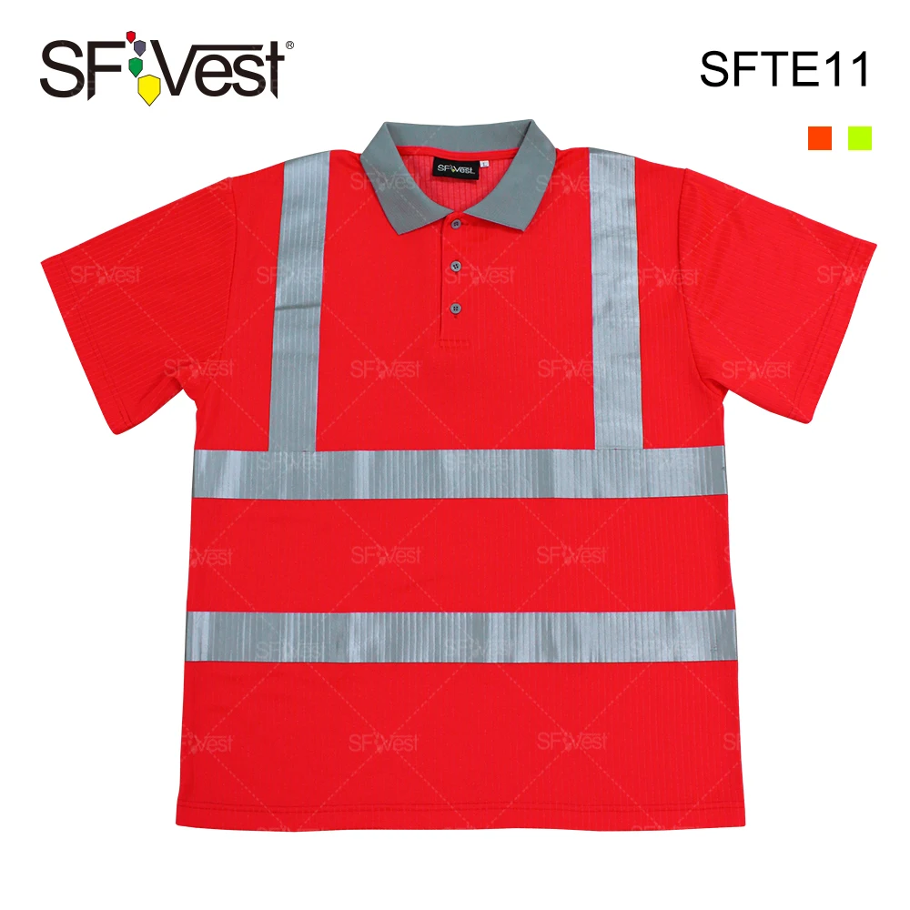 high visibility red shirt