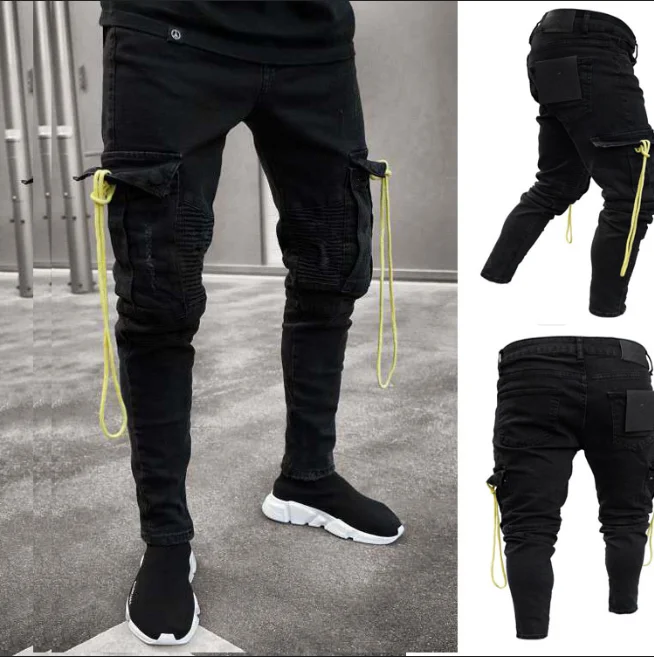 black scratch jeans