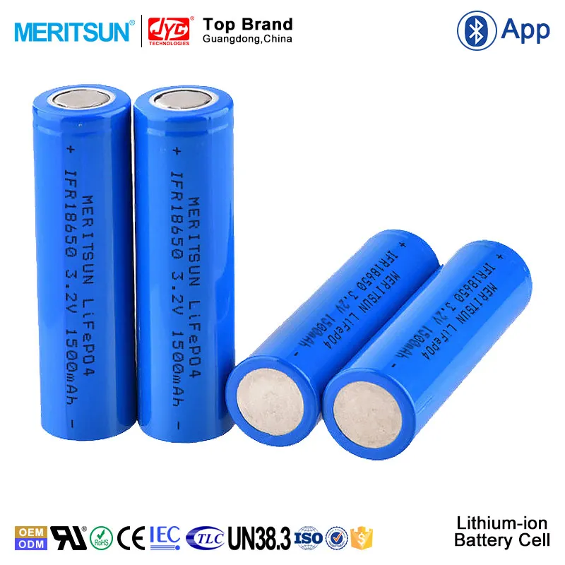 IFR 18650 3.2V 1500mah Lithium Li-ion Li Ion Lifepo4 Rechargeable Lithium Ion Battery Cell