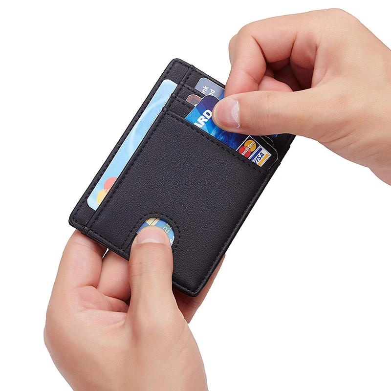 Id Card Holder Wallet For Men Rfid Blocking Slim Credit Card Holder ...