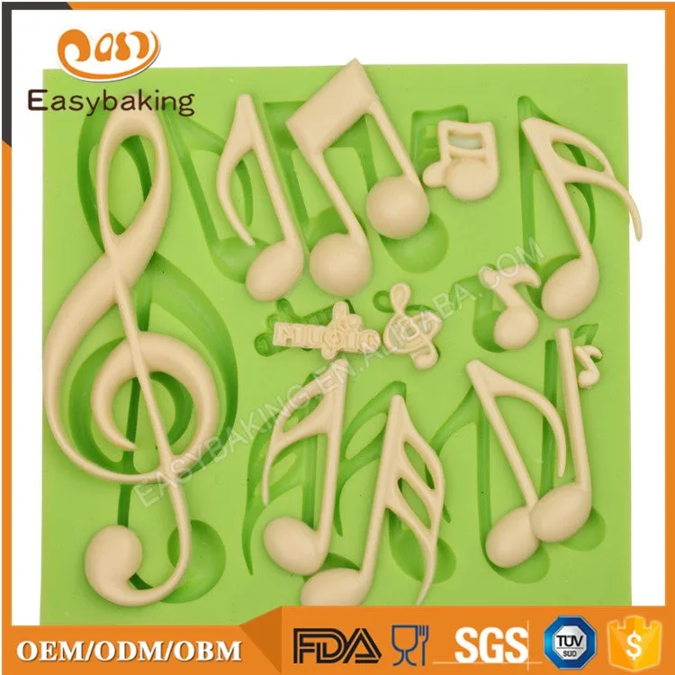 ES-6303 Fashionable musical note shape fondant cake decoration silicone mold