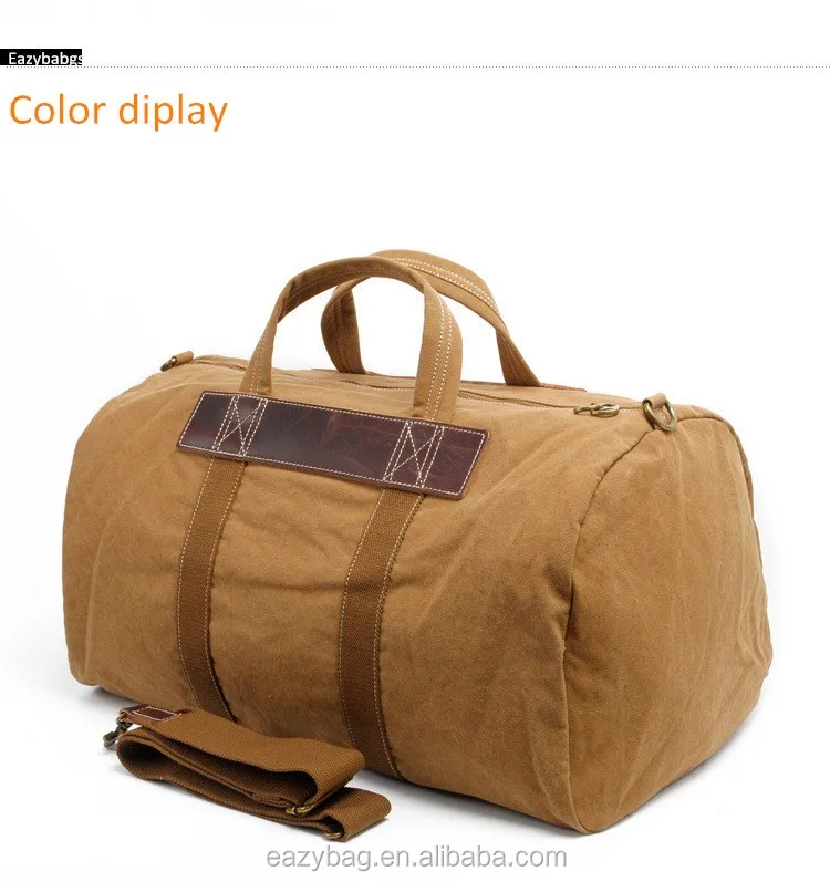 Latest Design Popular Canvas Travel Bag With Leather Trim Buy Canvas