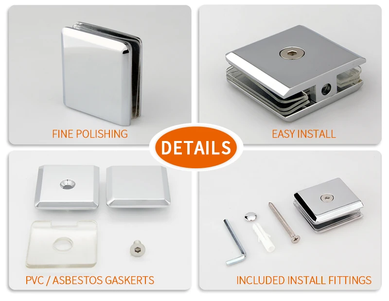 stainless steel wall mounted glass clamp