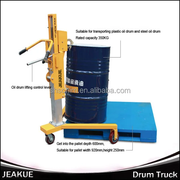 350kg Right Supporting Leg High Lift Hydraulic Oil Drum Pallet Truck