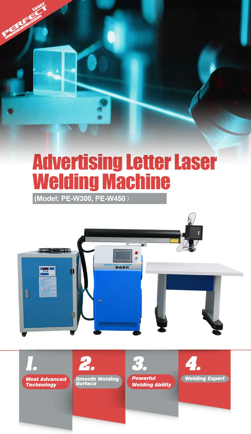 Laser 200W 300W 400W Electron Beam Welding Machine For Stainless Steel Material Channel Letter