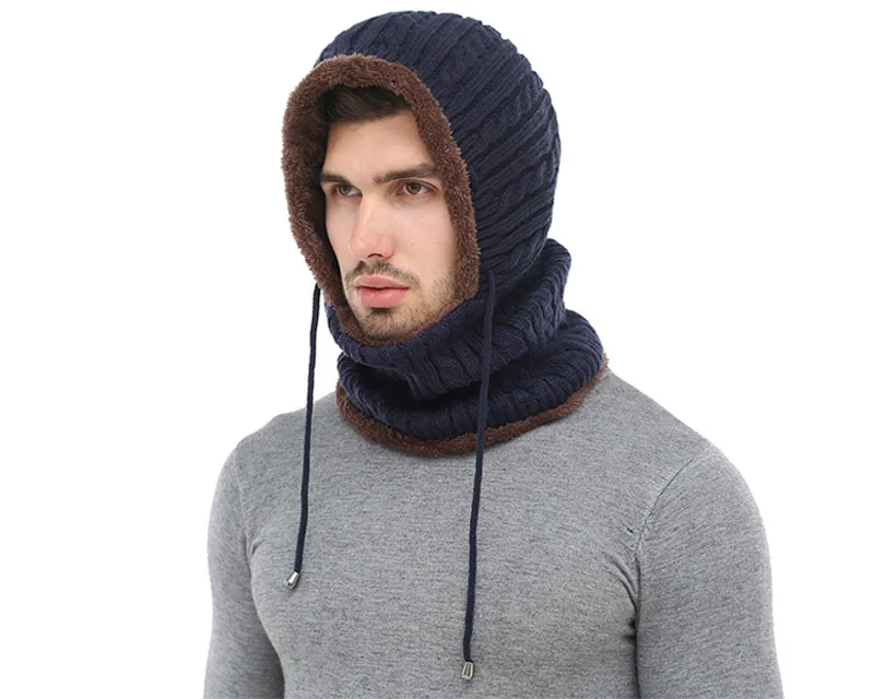 Winter Hat Knitted Beanie Hats Men 