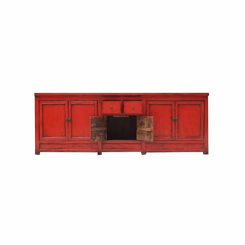 Wholesale Reclaimed Solid Wood Furniture Antique Distressed Red