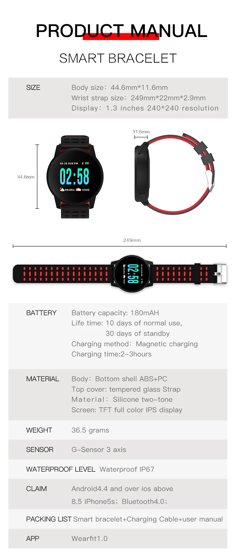 KY108 IP67 HR Pedometer full round smart watch competitive factory price