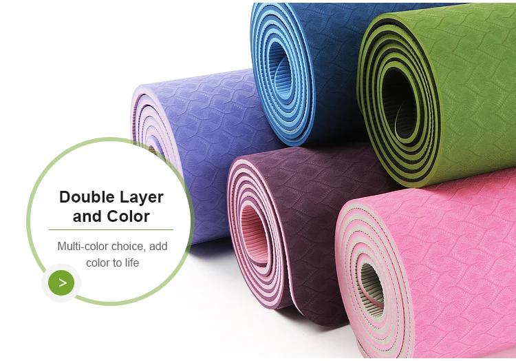 Home Exercise Gym Fitness 6mm Two Layer Printed Yoga Mat,Nude Yoga Mat