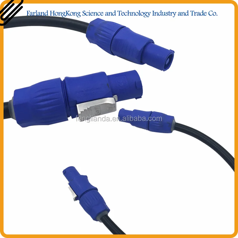 Certificated Waterproof Ip65 Blue Powercon Plug Connection Black Line ...