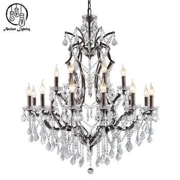 E14 E12 2 Tier Antique Rust Iron Light Fixture K9 Crystal Candle E14 E12 2 Tier Antique Rust Iron Light Fixture K9 Crystal Candle Chandelier