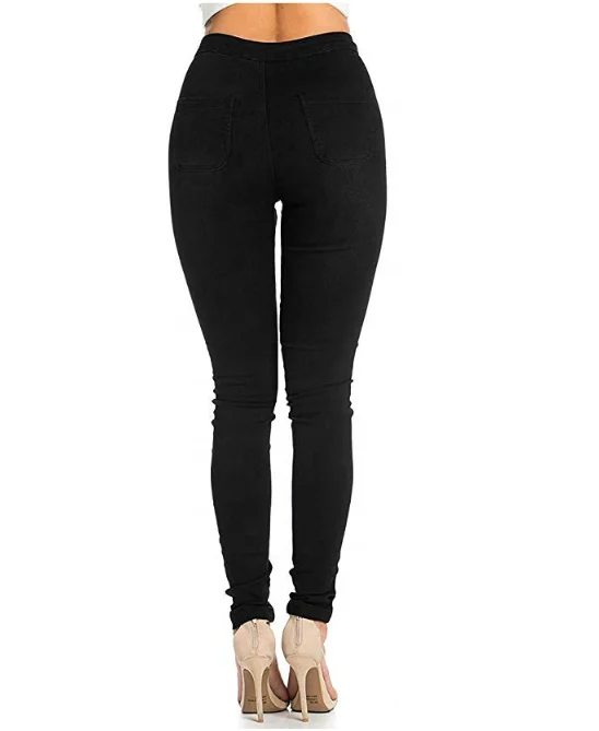 Ladies New Woman Denim Spandex Summer Jeans Slim Fit Black Denim Pants ...