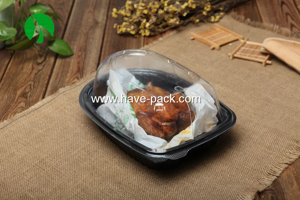 Custom Fried Chicken Packaging Ps Plastic Disposable Box With Handle