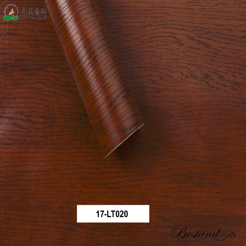 Self Adhesive Pvc Wood Grain Vinyl Decorative Film For Furniture Cover