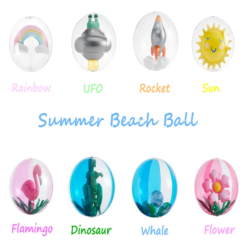 Lc 20" Pink Flamingo Party Pack Inflatable Beach Balls Beach Pool