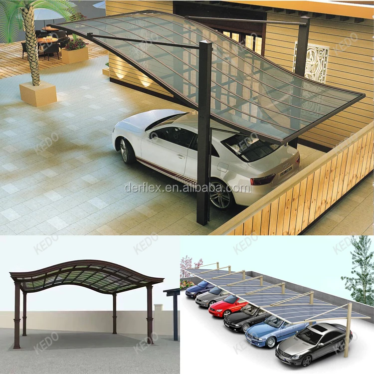 Commercial aluminum car parking sun shades shed systems