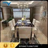 Hotel furniture dining table set stainless steel dining table with 6 chairs CT031