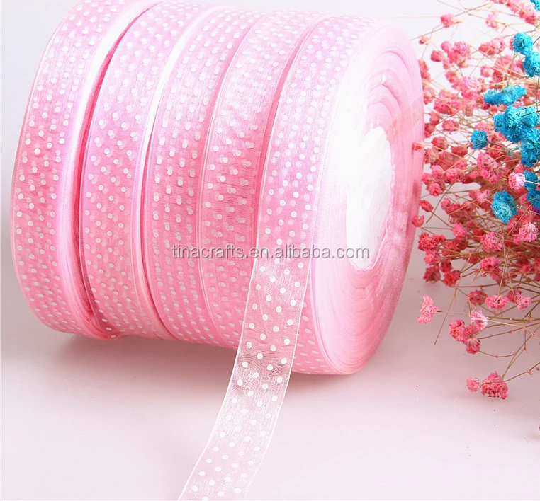 Fashion Customized Printed Soft Organza Ribbon With Dot Printing Buy