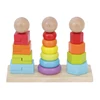 Wholesale new popular wooden building blocks toy stacking tower toy high quality wooden building blocks for kids