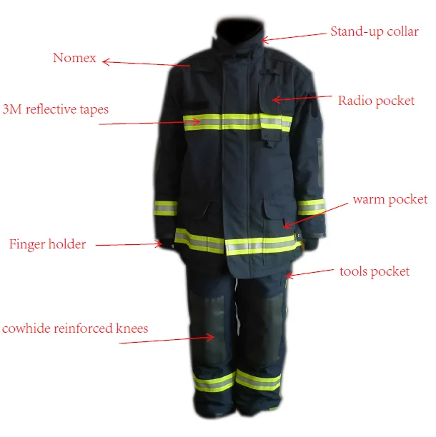 Fire Fighter Protective En469 Firefighting Used Nomex Material Anti