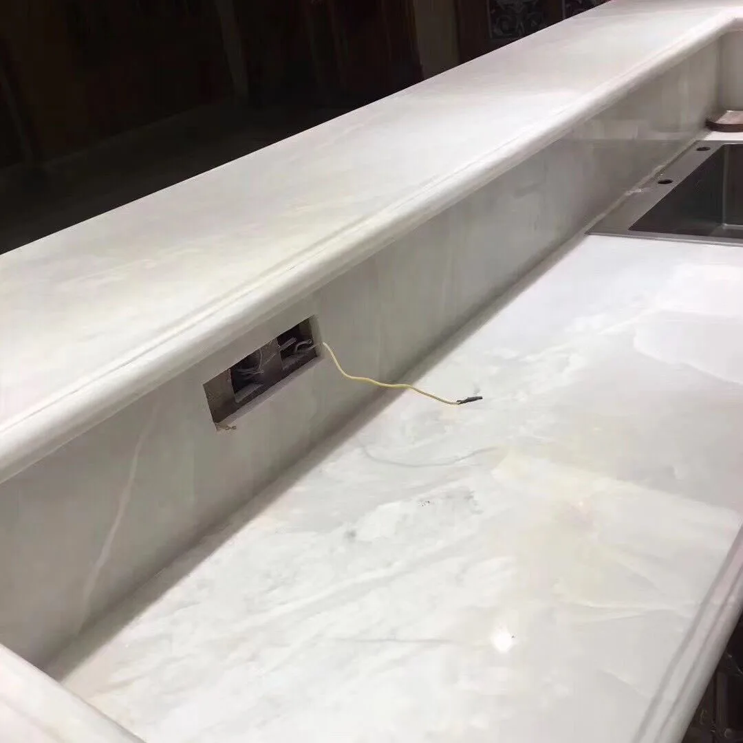 优雅的皇家白色玛瑙大理石台面价格