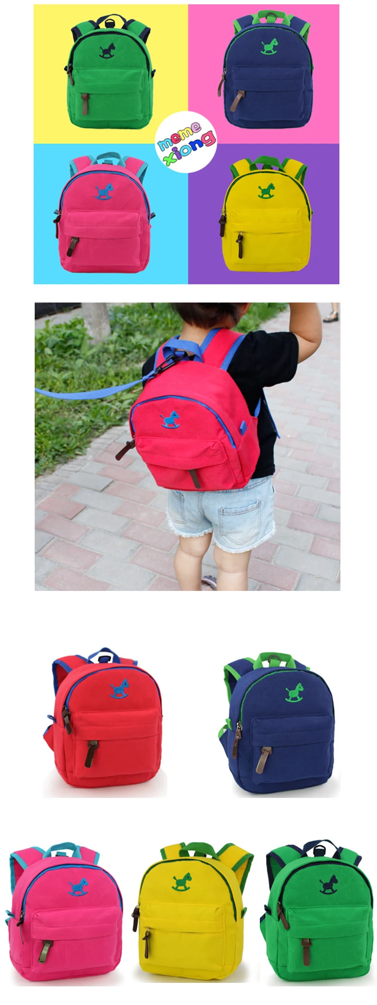 Osgoodway2 Baby Safety Anti-lost Kids School Bag Toddler Walking Kids Bag School Backpack Canvas