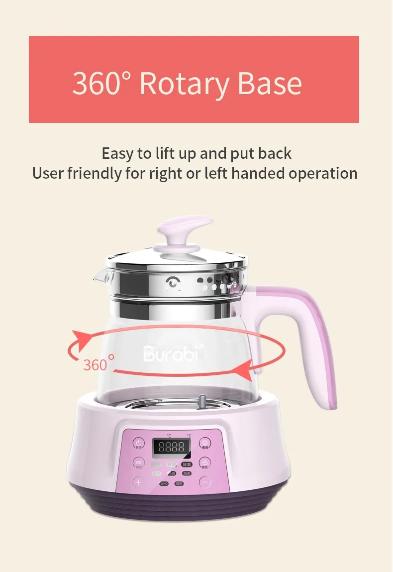 Burabi Thermostat Industrial Electric Kettle With Warmer For Baby