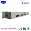 19 inch 1U Rack Mounting 16 Ports 75 Ohm to 120 Ohm Balun bnc patch panel