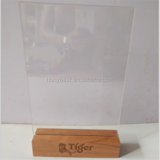 Varnishing Beech Desk Calendar Base Display Block Menu Stand Wood