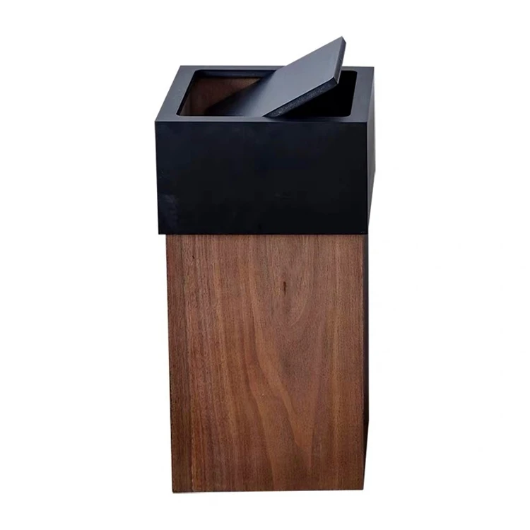 Custom Bamboo Waste Dust Bin Waste Garbage Trash Factory Bsci Buy