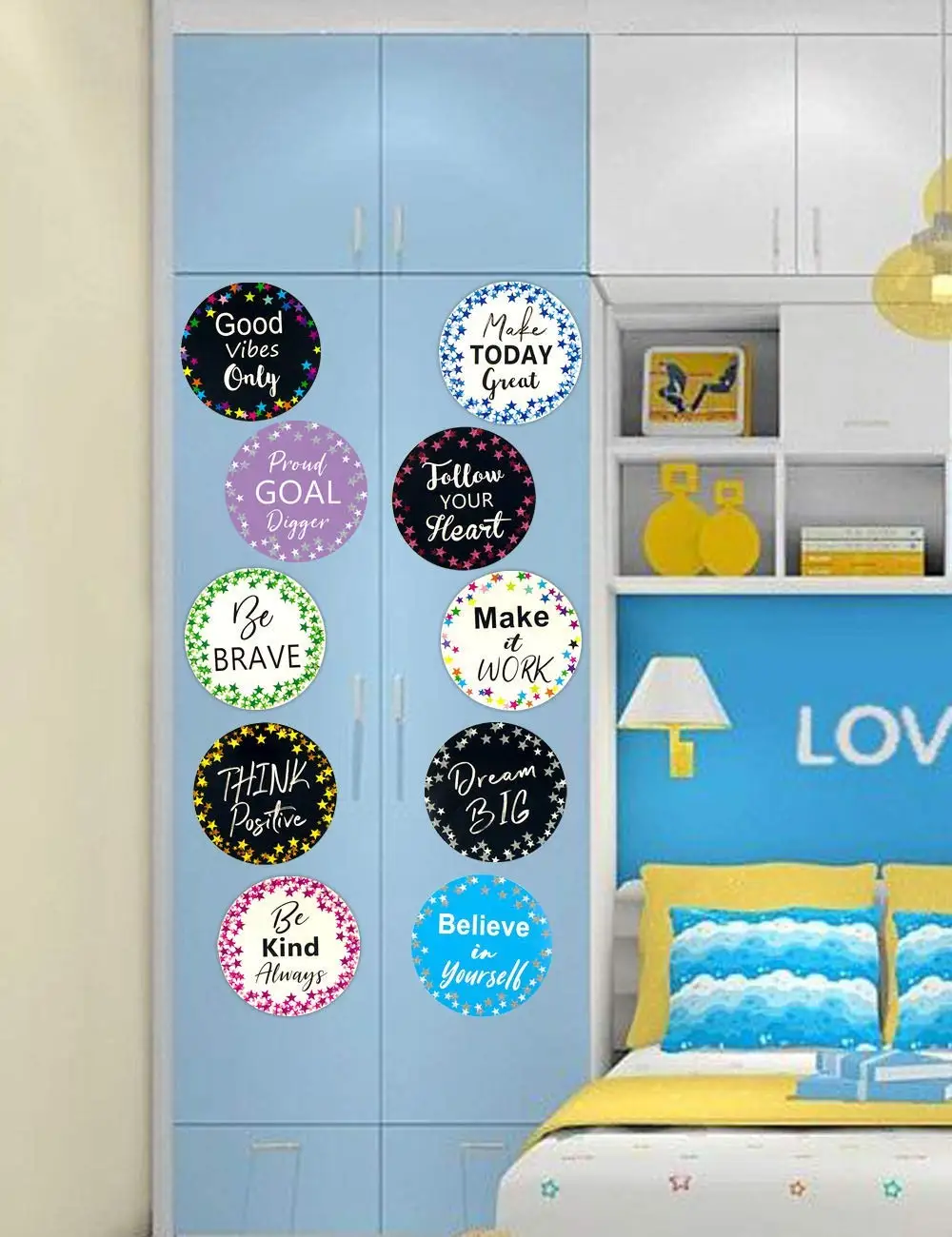 AOERUN 3 Sheets Inspirational Quotes Wall Stickers Vinyl Colorful Motivational Kids Wall Sticker Suitable for Classroom School Home Kids Room Decor 