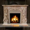Vincentaa 2019 New Design Carved Marble Cherubs Angel Fireplace Mantel