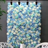 Silk Blue Hydrangeas Mixed White Rose Fake Flower Wall Backdrop Panel for Baby Shower Photography Rent
