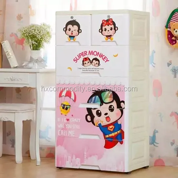 66# fashion style double locks baby plastic storage drawer organizers