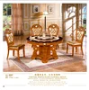 Elegant Marble top solid wood base dinning table set