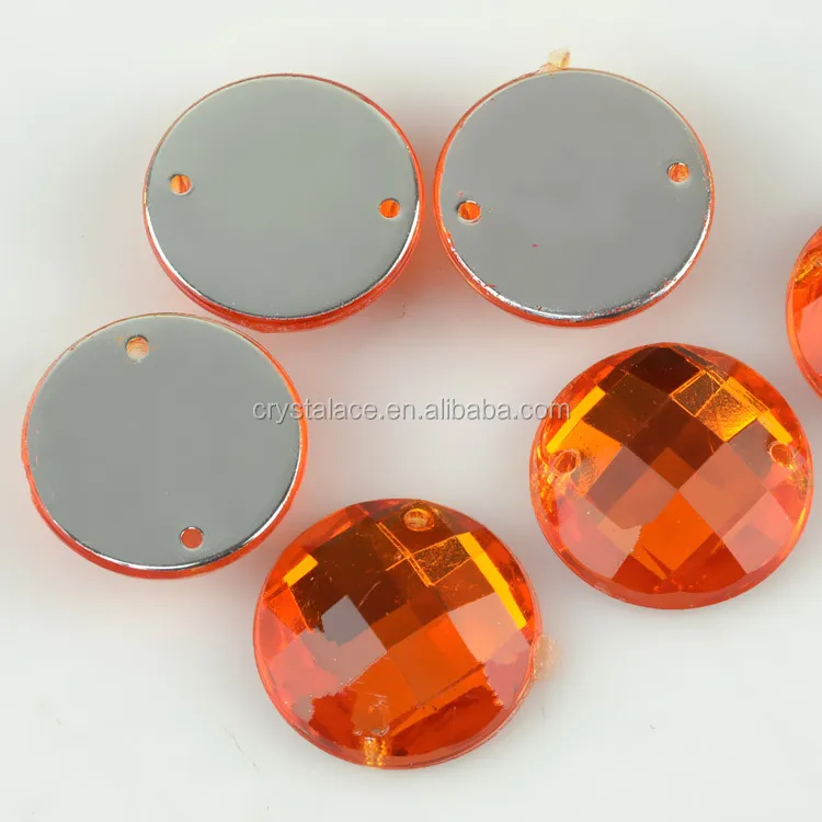 Acrylic Taiwan round shape flat back Acrylic crystal sew on beads for shoes decoration