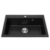 Luxury safe high quality composite granite kitchen sink black