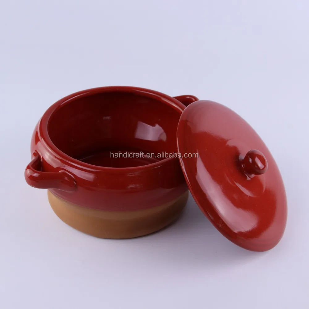 Round Porcelain Ceramic Pot Terracotta Dinner Soup Pot With Lid Buy